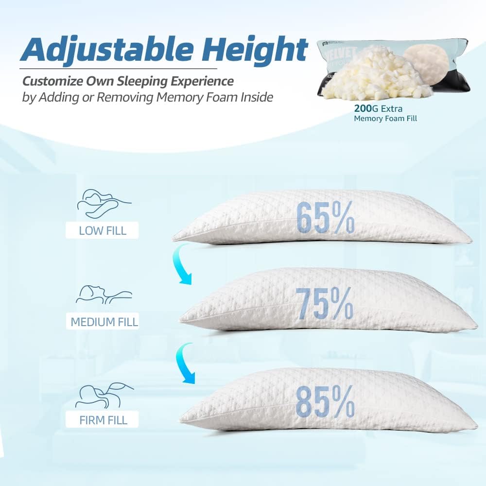 Side Sleeper Pillow - Queen Size 31'' x 20'' (White)