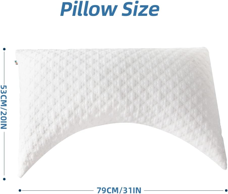 Side Sleeper Pillow - Queen Size 31'' x 20'' (White)