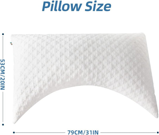 Side Sleeper Pillow - Queen Size 31'' x 20'' (White)