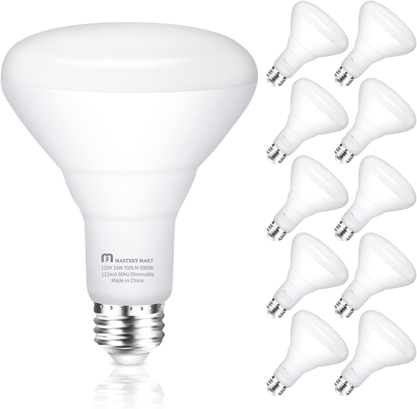 10 Pcs of BR30 LED Bulb - Dimmable, 10W