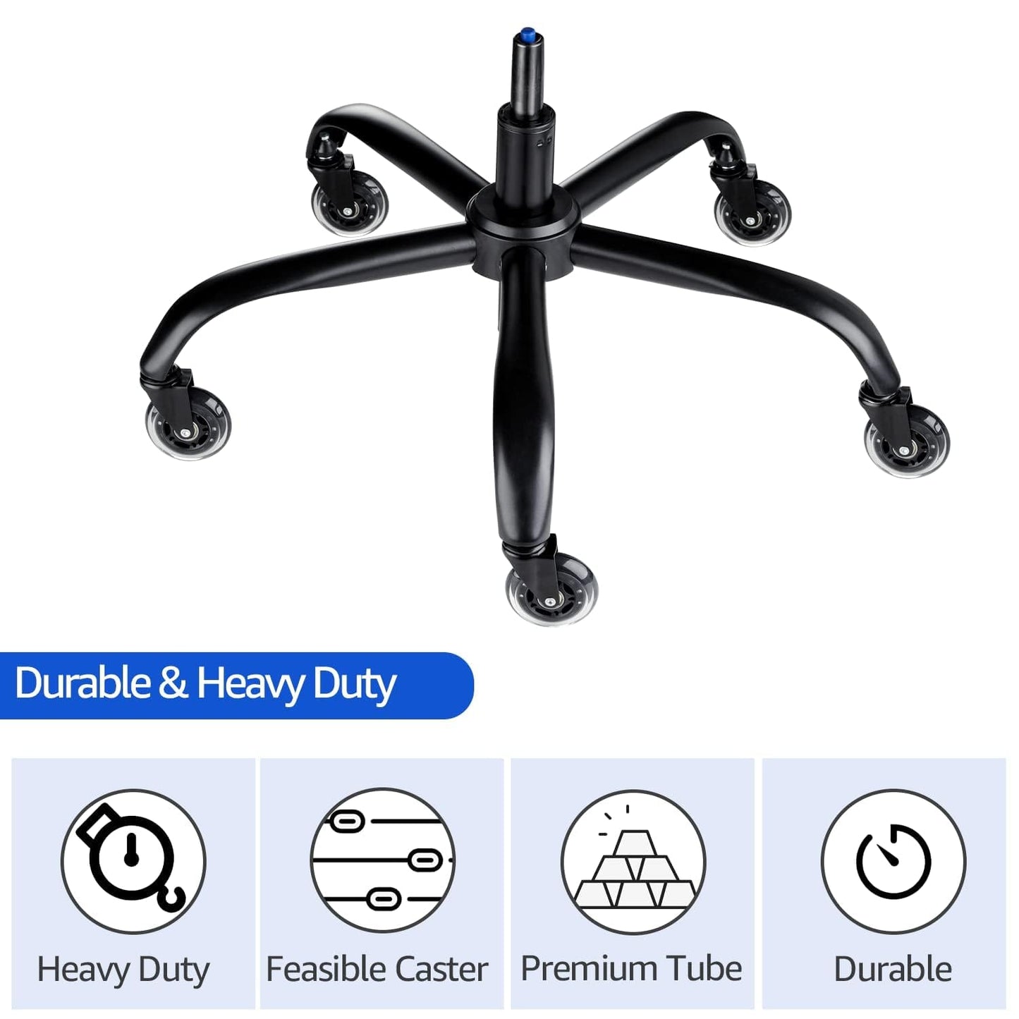 Office Chair Base Replacement 3IN1 Bundles- Matte Black