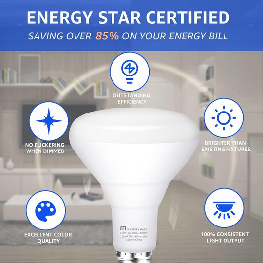 10 Pcs of BR30 LED Bulb - Dimmable, 10W
