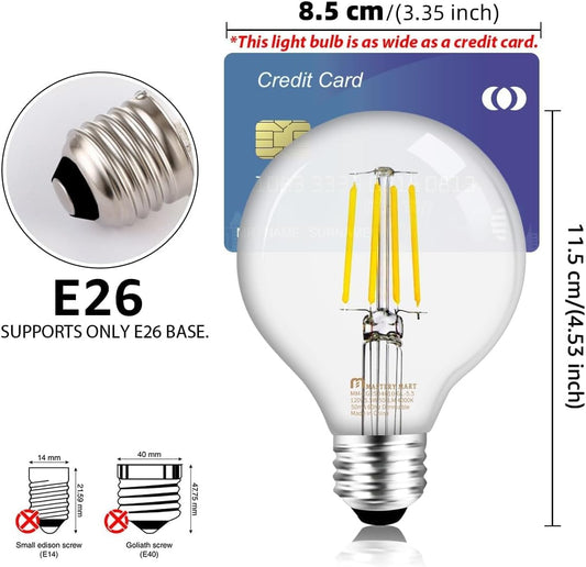 24 Pcs of G25 LED Glass Bulb - Dimmable, 5.5W