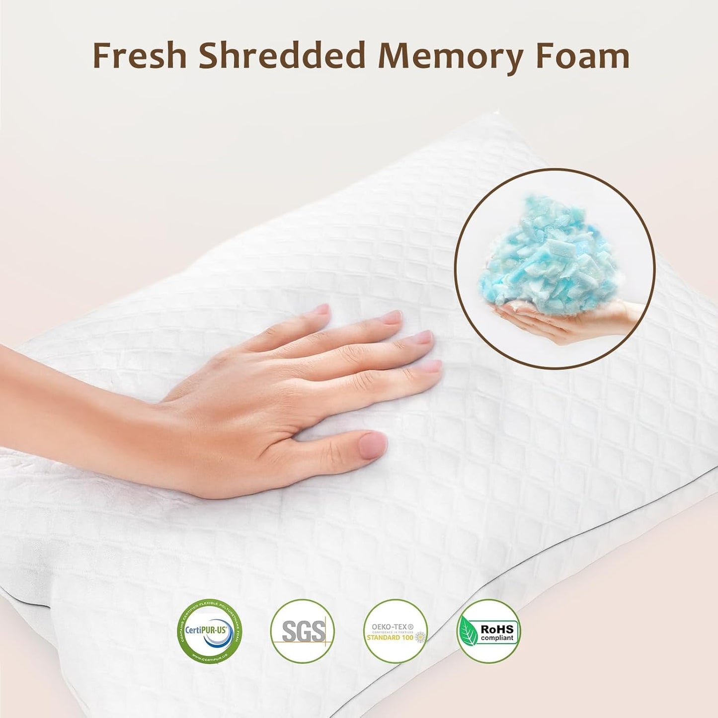 ON SALE - 2 Pcs of Shredded Pillows - King size , White