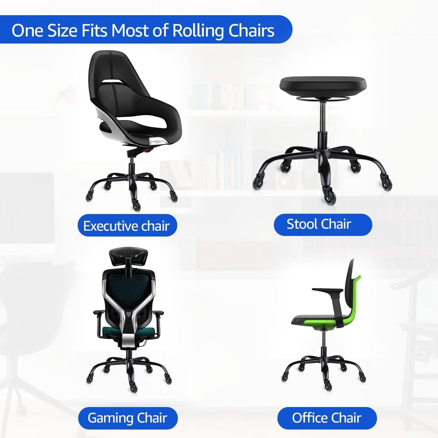 Office Chair Base Replacement 3IN1 Bundles- Matte Black