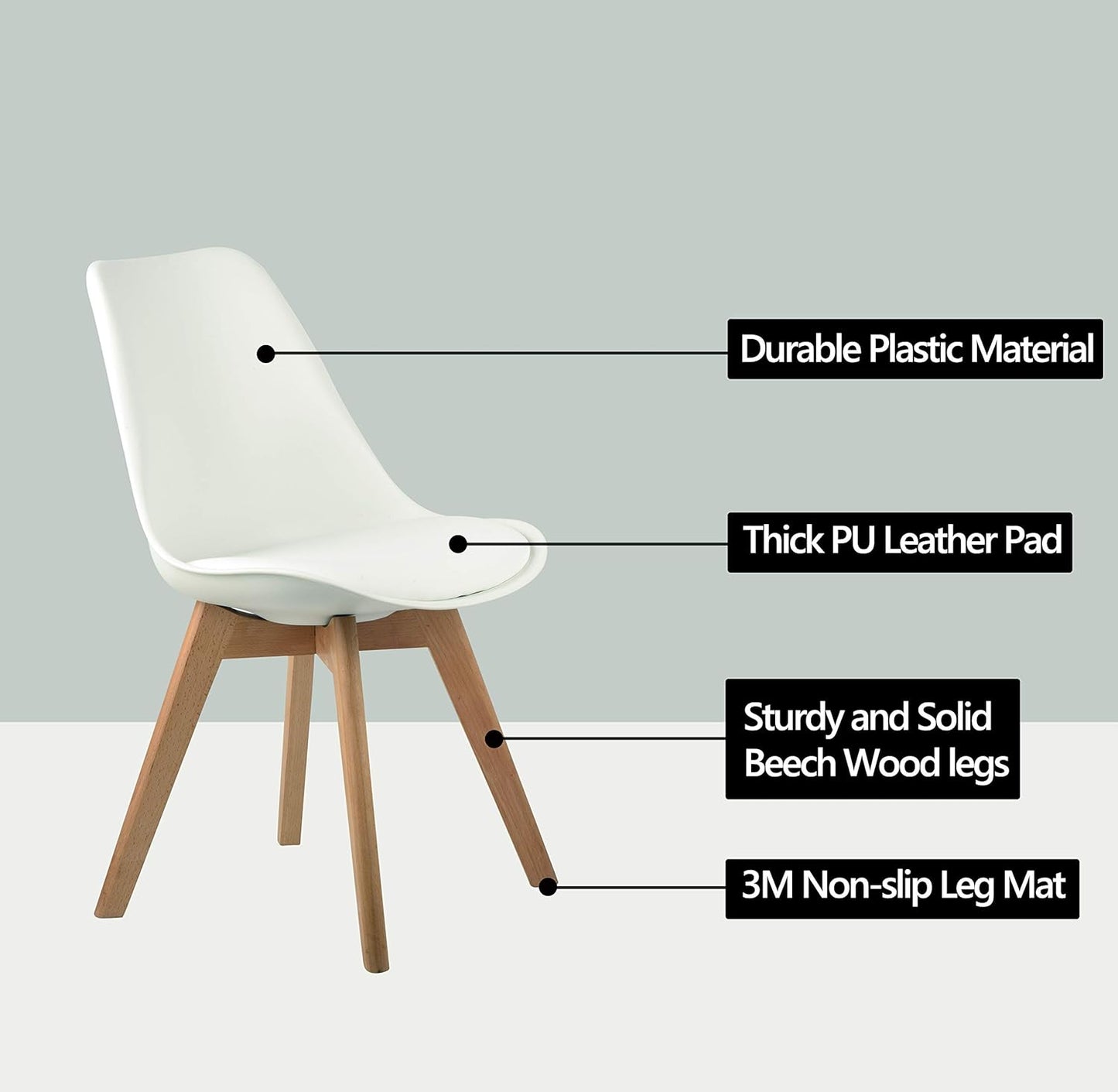 Padded Dining Chair - Set of 4, White