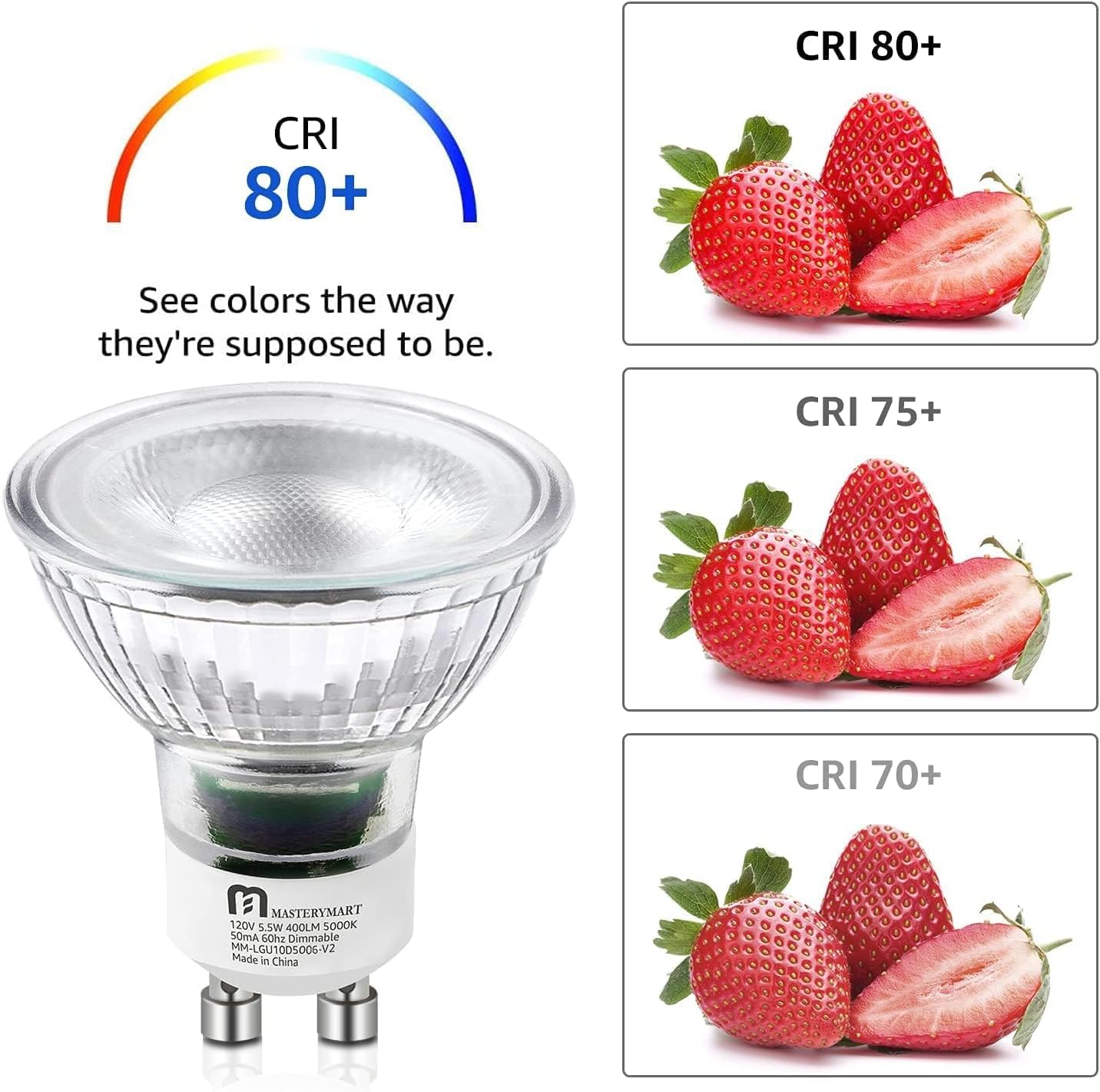 120 Pcs of GU10 LED Bulbs - Dimmable, 5.5W