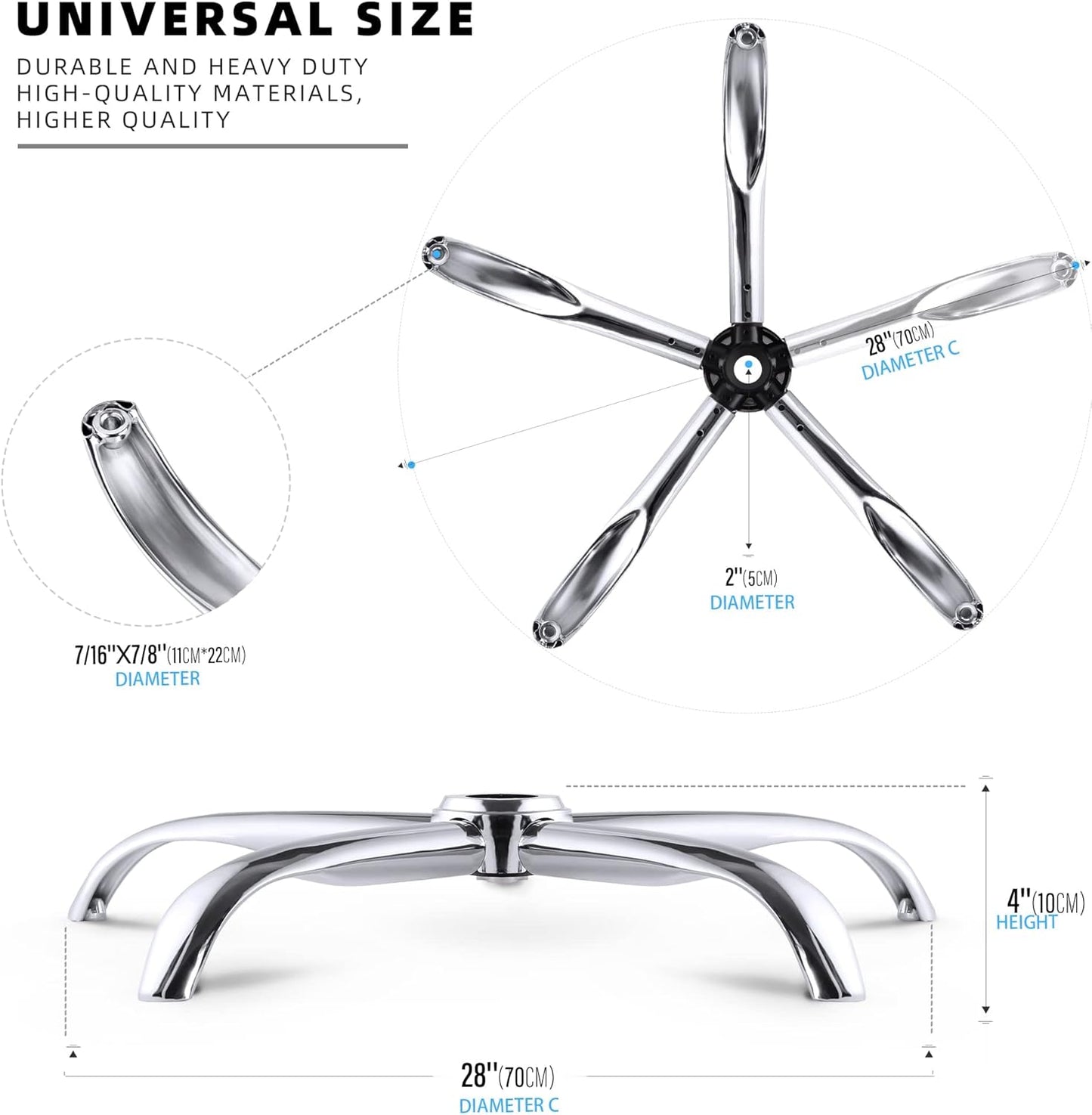 Sytopia Office Chair Base Replacement - 28"