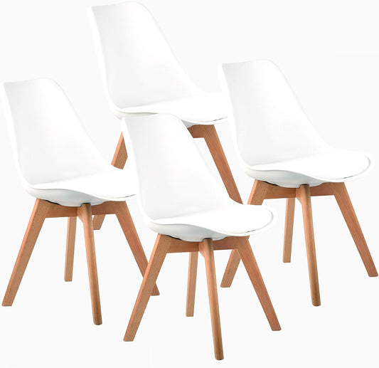 Padded Dining Chair - Set of 4, White