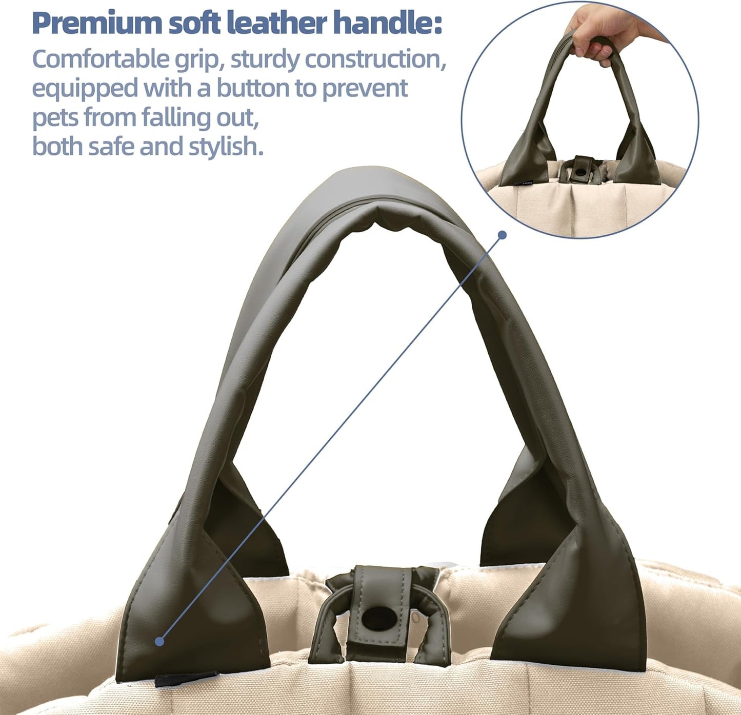 Medium Dog Carrier Purse - 24.4x12.6x13.4 inches, Cream Beige