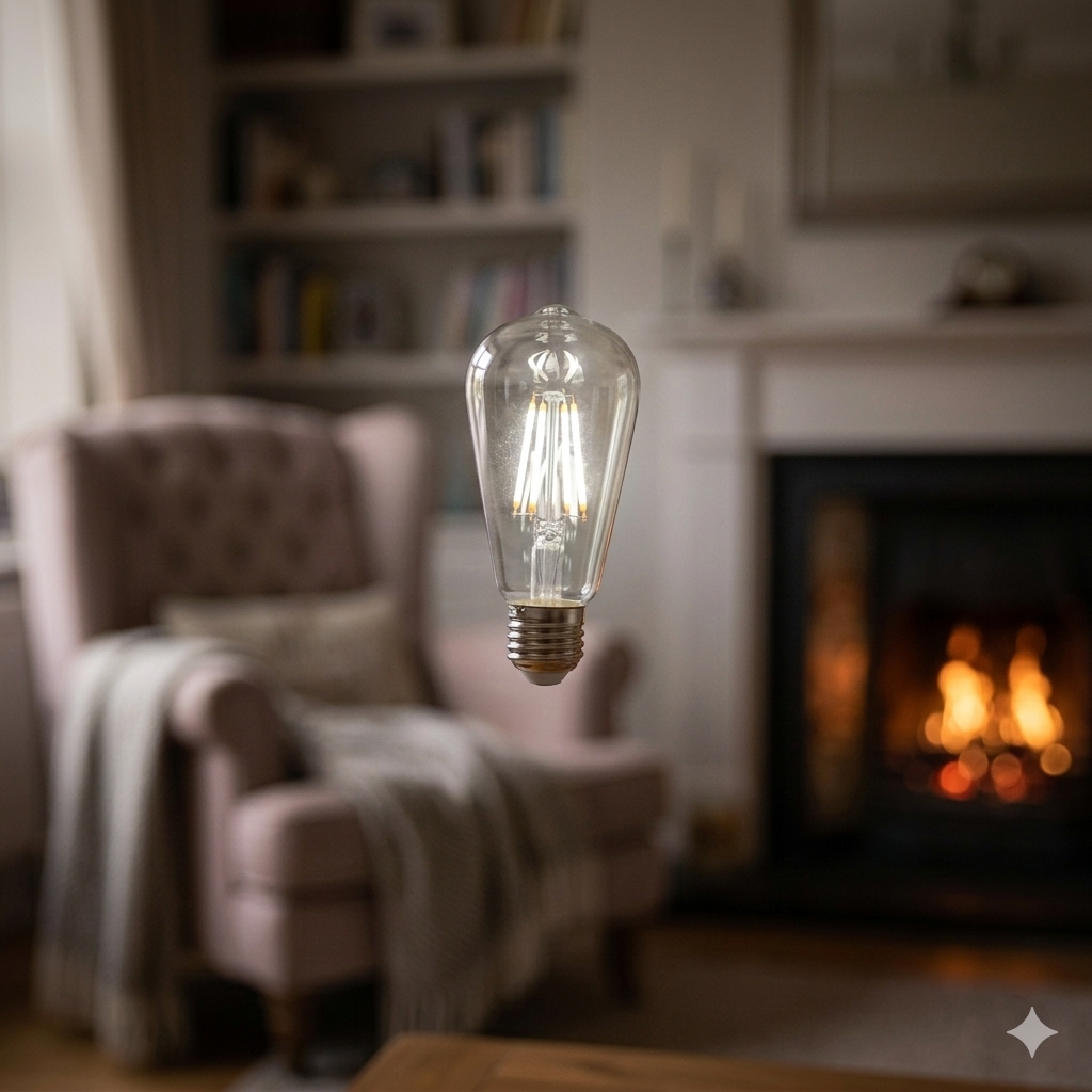 12 Pcs of ST19 LED Glass Bulbs - Dimmable, 5.5W
